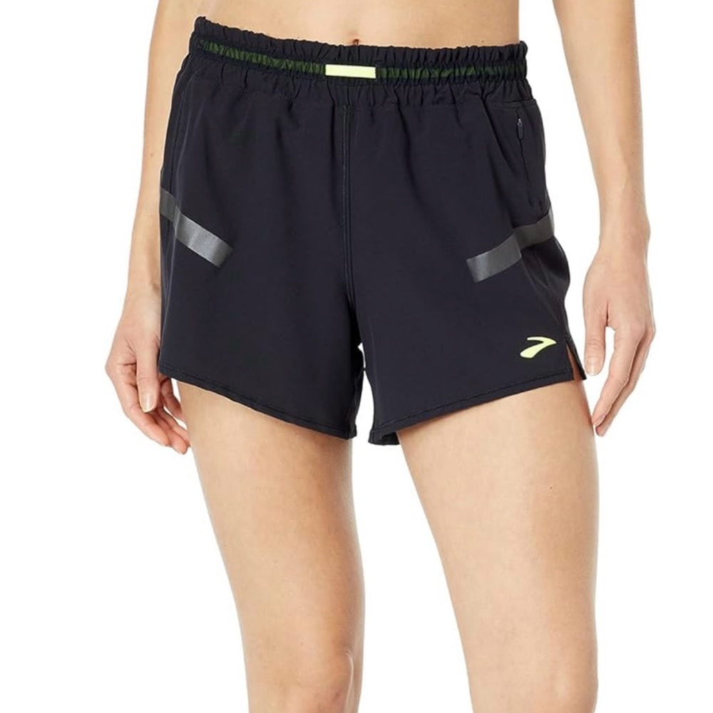 Brooks Women's Carbonite 4" Shorts Reflective  Black Night Life Size XL/L